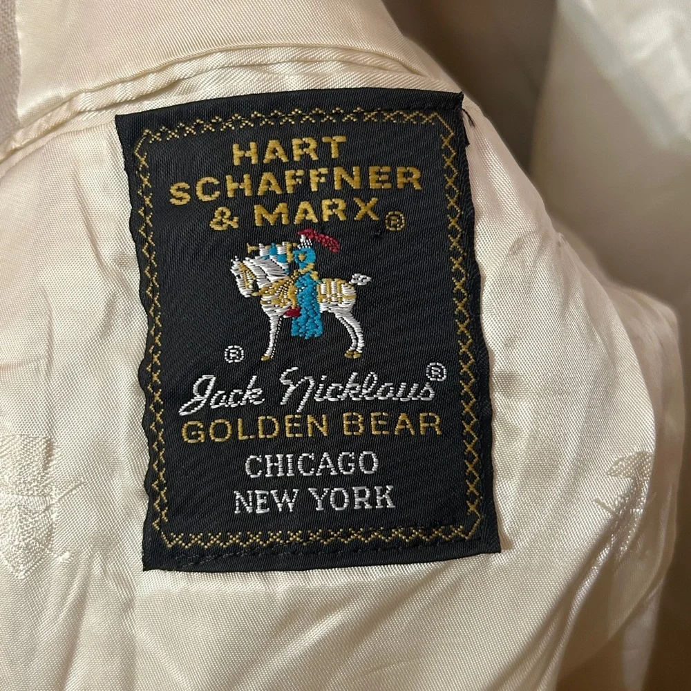 VTG 1980s HART SCHAFFNER MARX JACK NICKLAUS GOLDEN BEAR BLAZER / SPORT COAT 44R